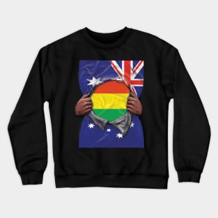 Bolivia Flag Australian Flag Ripped - Gift for Bolivian From Bolivia Crewneck Sweatshirt